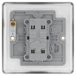 LAP  10AX 1-Gang Intermediate Switch Brushed Stainless Steel with Black Inserts