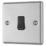 LAP  10AX 1-Gang Intermediate Switch Brushed Stainless Steel with Black Inserts