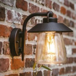 Lutec Cate Outdoor Wall Light Black Rust