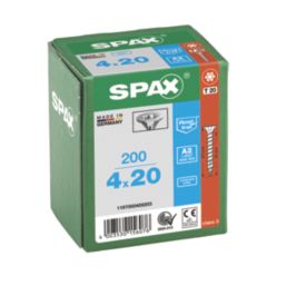 Spax  TX Countersunk Self Drilling Wood Screws 4mm x 20mm 200 Pack
