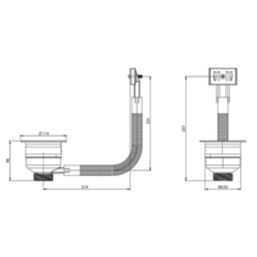 Top-Fix Kitchen Strainer Waste with Overflow Chrome 90mm