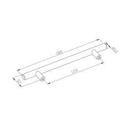 Essentials Annatto T Bar Handles Matt Black 188mm 2 Pieces