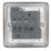 Hager Sollysta WRSS81BSW 13A 1-Gang 2P+E Switched Socket Brushed Stainless Steel  with White Inserts