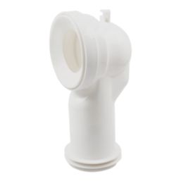 Flomasta  Rigid 90° Angled Swan Neck Pan Connector White 300mm