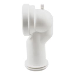 Flomasta  Rigid 90° Angled Swan Neck Pan Connector White 300mm