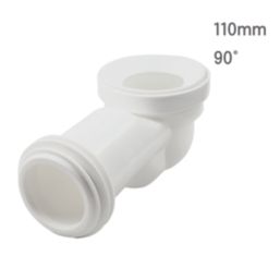 Flomasta  Rigid 90° Angled Swan Neck Pan Connector White 300mm