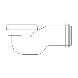 Flomasta  Rigid 90° Angled Swan Neck Pan Connector White 300mm