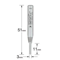 Trend 3/05X1/4TC 1/4" Straight Router Cutter 3mm x 11mm