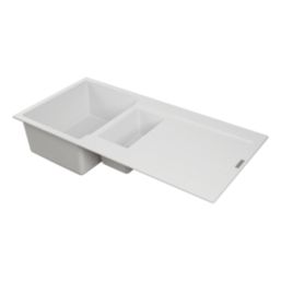 Carysil GD150-WH 1.5 Bowl Granite Composite Kitchen Sink White Reversible 1000mm x 500mm