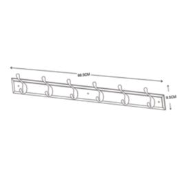 Essentials 6-Hook Rail White 685mm x 95mm