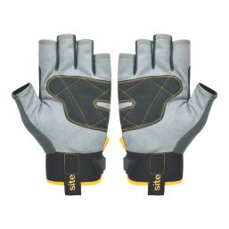 Site SWG310 Fingerless Performance Gloves Grey / Black / Gold Large