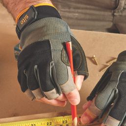 Site SWG310 Fingerless Performance Gloves Grey / Black / Gold Large