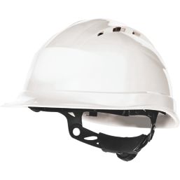Delta Plus Quartz Up IV Vented Rotor Wheel Ratchet Safety Helmet White