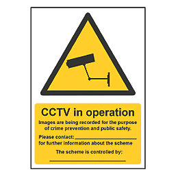 "CCTV In Operation" Sign 420mm x 297mm
