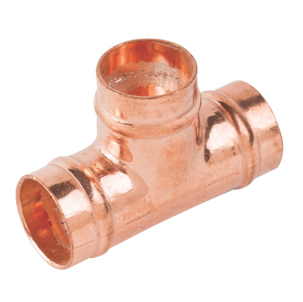 Midbrass Copper Solder Ring Equal Tee 1/2" 2 Pack Screwfix