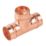 Midbrass  Copper Solder Ring Equal Tees 1/2" 2 Pack