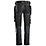 Snickers 6241 Stretch Trousers Grey / Black 30" W 30" L