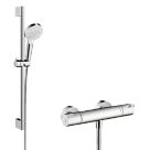Hansgrohe Ecostat Crometta Combi HP Rear-Fed Exposed Chrome Thermostatic Mixer Shower