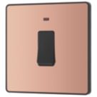 British General Evolve 20A 1-Gang DP Control Switch Copper with LED with Black Inserts