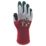 Wonder Grip WG-355 Dual  General Handling Gloves Maroon/Grey X Small