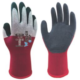 Wonder Grip WG-355 Dual  General Handling Gloves Maroon/Grey X Small