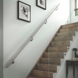 Rothley  Steel Handrail Kit Brushed Silver 3600mm