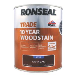 Ronseal 750ml Dark Oak Satin Water-Based Exterior Wood Stain