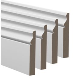 Essentials Primed MDF Ogee Skirting Board 2400mm x 119mm x 18mm 4 Pack