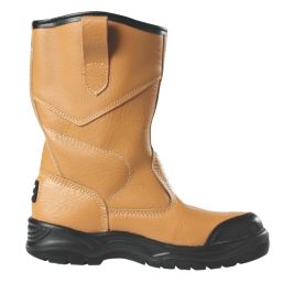 Site Gravel Size 7  Tan  Steel Toe Cap Safety Rigger Boots