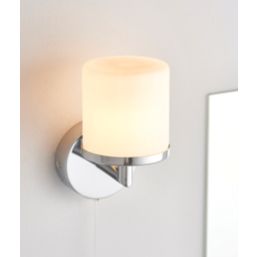 Saxby Hades Bathroom Wall Light Chrome/White