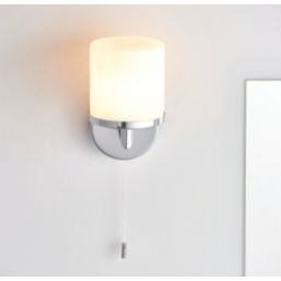 Saxby Hades Bathroom Wall Light Chrome/White