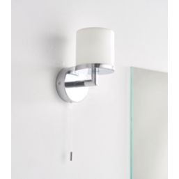 Saxby Hades Bathroom Wall Light Chrome/White