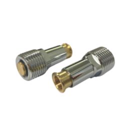 ETAL Shut-off 15mm x 1/2" White / Chrome Angled Modern Thermostatic Radiator Valve & Lockshield