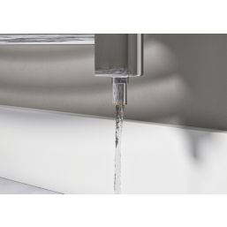 ETAL Shut-off 15mm x 1/2" White / Chrome Angled Modern Thermostatic Radiator Valve & Lockshield