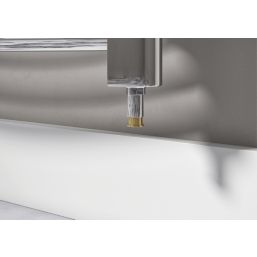 ETAL Shut-off 15mm x 1/2" White / Chrome Angled Modern Thermostatic Radiator Valve & Lockshield