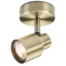 Knightsbridge  Round 1-Light Single GU10 Wall & Ceiling Spotlight Antique Brass