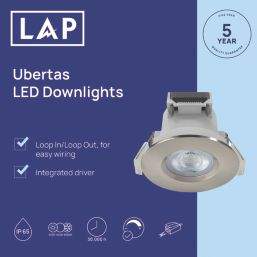 LAP Ubertas Fixed  LED Downlights Brushed Nickel 4W 420lm 10 Pack