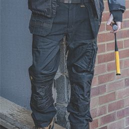 DEWALT Logan Pro-Stretch Work Trousers Black 38" W 31" L