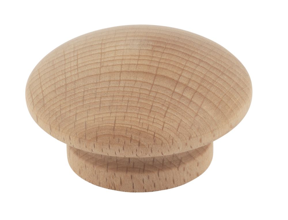 Essentials Traditional Door Knobs Plain Beech 50mm 2 Pack