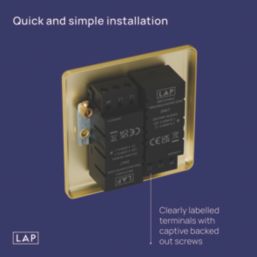 LAP  2-Gang 2-Way LED Dimmer Switch  Satin Brass with Black Inserts