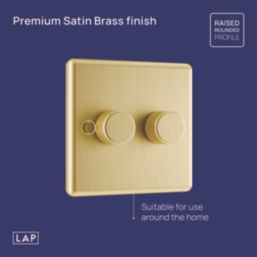 LAP  2-Gang 2-Way LED Dimmer Switch  Satin Brass with Black Inserts