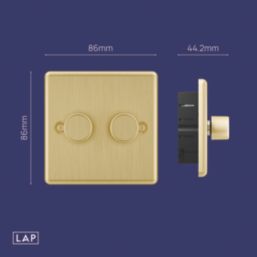 LAP  2-Gang 2-Way LED Dimmer Switch  Satin Brass with Black Inserts