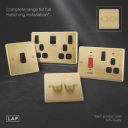LAP  2-Gang 2-Way LED Dimmer Switch  Satin Brass with Black Inserts