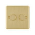 LAP  2-Gang 2-Way LED Dimmer Switch  Satin Brass with Black Inserts