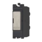 Contactum  13A Modular Fused Spur Brushed Steel with Black Inserts