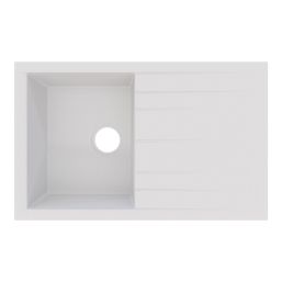 Swirl Erzen 1 Bowl  White Composite Sink 800mm x 500mm