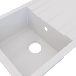 Swirl Erzen 1 Bowl  White Composite Sink 800mm x 500mm