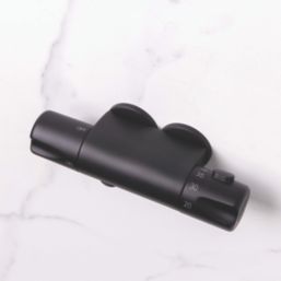 ETAL Atlas Exposed Single Outlet Thermostatic Matt Black Shower Valve