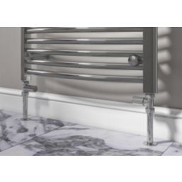 ETAL Rise 15mm x 1/2" Chrome Straight Designer Manual Radiator Valve Head & Body  2 Pack