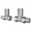 ETAL Rise 15mm x 1/2" Chrome Straight Designer Manual Radiator Valve Head & Body  2 Pack